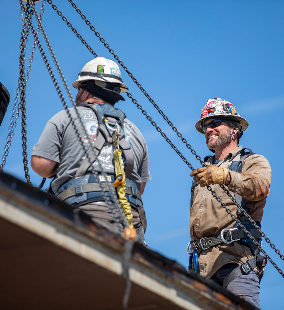 Construction workers on site